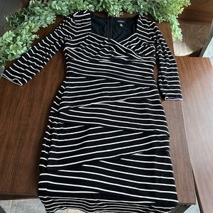 White House black-market black and white body con straight Flattering Dress